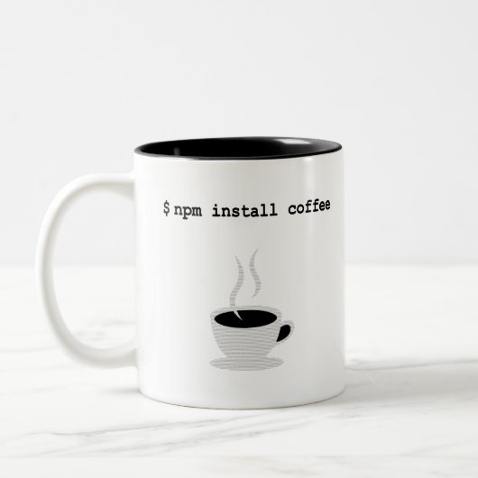 npm installeert koffie JavaScript Programmer Tweekleurige Koffiemok (Links)