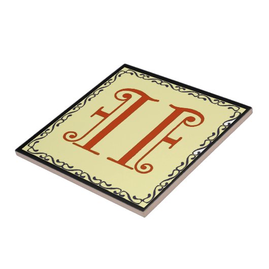 Nr. 11 huisnummer rood Fancy Tegeltje (Zijkant)