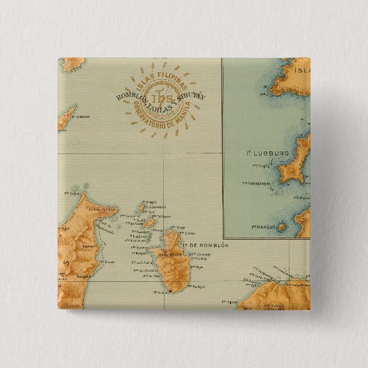 nr. 16 Romblon, Tablas en Sibuyan Vierkante Button 5,1 Cm (Voorkant)