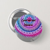 Nr. 1 "Crocheting Mamma" pin/ Ronde Button 5,7 Cm (Voorkant /achterkant)