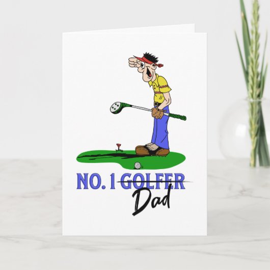 Nr. 1 Golfer Papa Feestdagen Kaart (Voorkant)
