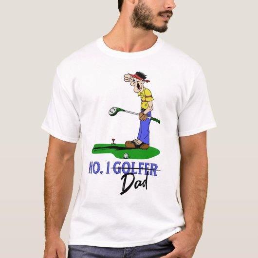 Nr. 1 Golferende Papa T-shirt (Voorkant)
