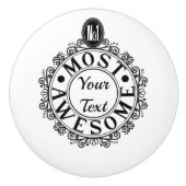 Nr.1 Meest Geweldige (Jouw tekst) Aangepaste zwart Keramische Knop (Voorkant)