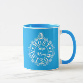 Nr.1 Meest Geweldige Stepmawhwitafdrukken op blauw Mok