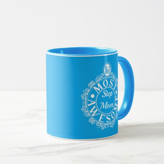 Nr.1 Meest Geweldige Stepmawhwitafdrukken op blauw Mok (Voorkant rechts)