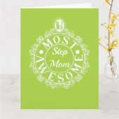 Nr.1 meest Geweldige Stepmma Klassieke Wit op limo Kaart (Gele Bloem)