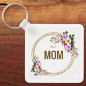 Nr. 1 Mum Moederdag quote Sleutelring Sleutelhanger (Voorkant)