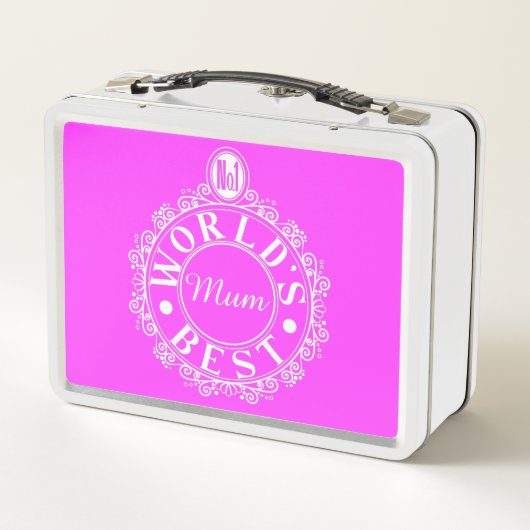 Nr.1 's Werelds beste emblem Klassieke Wit op roze (Achterkant)