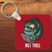 Nr.1 Troll Internet Troll Op Laptop Cartoon Sleutelhanger (Voorkant)