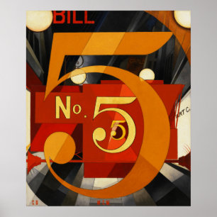 Nr. 5 Schilderen - De afbeelding 5 in Gold by Demu Poster
