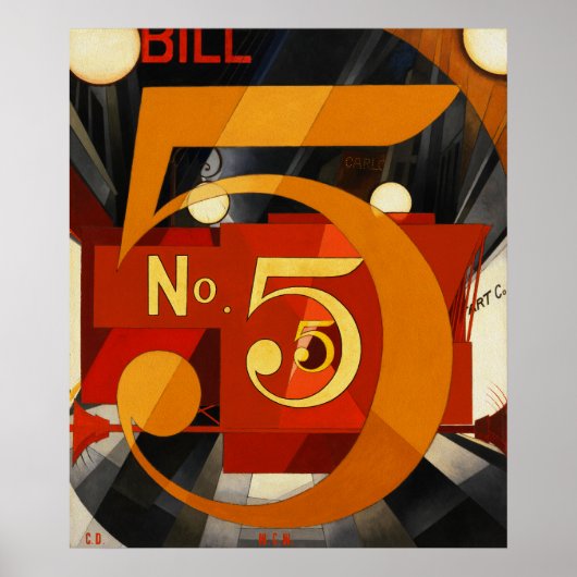 Nr. 5 Schilderen - De afbeelding 5 in Gold by Demu Poster (Voorkant)