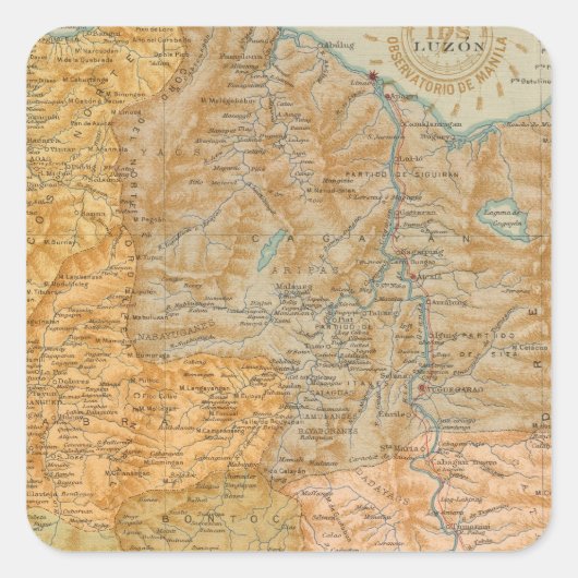 nr. 7 Luzon Vierkante Sticker (Voorkant)