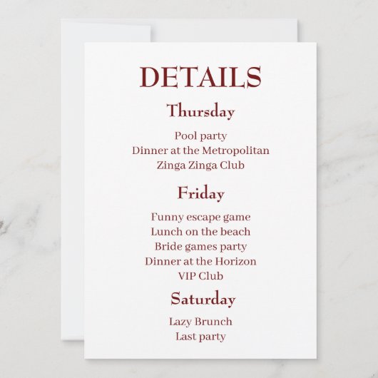 Nr. D*cks only Chicks Bachelorette Weekend Rustic Kaart (Achterkant)