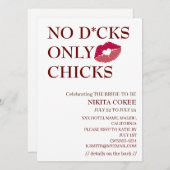 Nr. D*cks only Chicks Bachelorette Weekend Rustic Kaart (Voorkant / Achterkant)