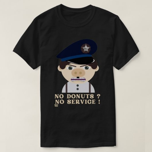 "NR. GEGEVENS, NR. SERVICE" funny politie officer T-shirt (Design voorkant)