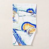 Nr. geslipte inkt, afbeelding met oranje, cyaanbla bad handdoek (Handdoek)