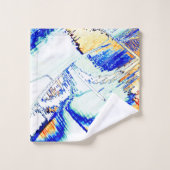 Nr. geslipte inkt, afbeelding met oranje, cyaanbla bad handdoek (Wasdoekje)