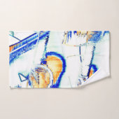 Nr. geslipte inkt, afbeelding met oranje, cyaanbla bad handdoek (Handdoek)