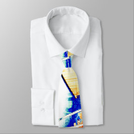 Nr. geslipte inkt, afbeelding met oranje, cyaanbla stropdas