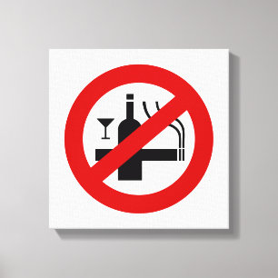 Nr - het rokende Thaise Teken ⚠ van de Alcohol  Canvas Afdruk