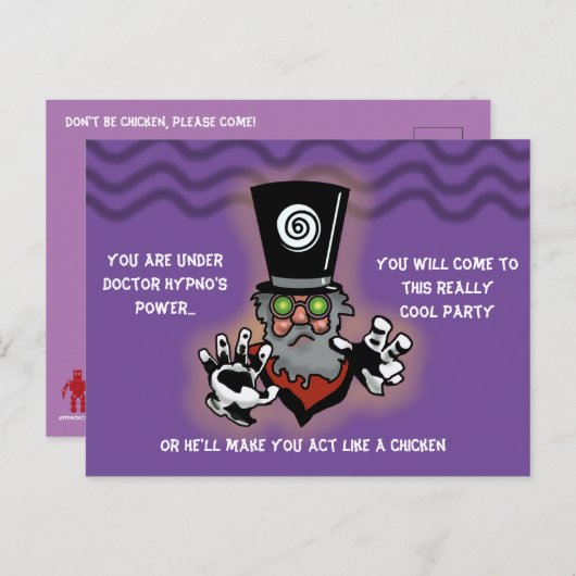 NR. HYPNO PARTIJINVITATIE door Jetpackcorps Briefkaart (Voorkant / Achterkant)