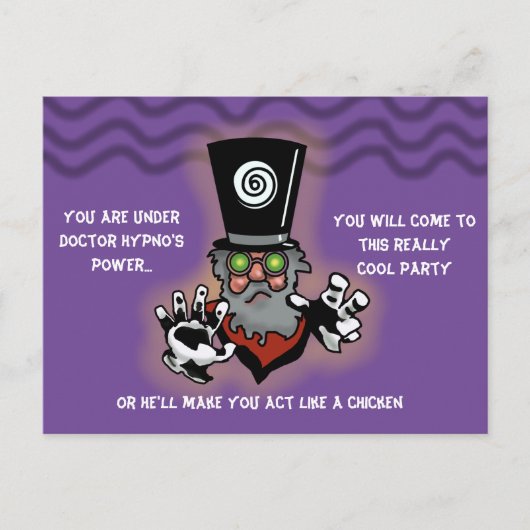 NR. HYPNO PARTIJINVITATIE door Jetpackcorps Briefkaart (Voorkant)