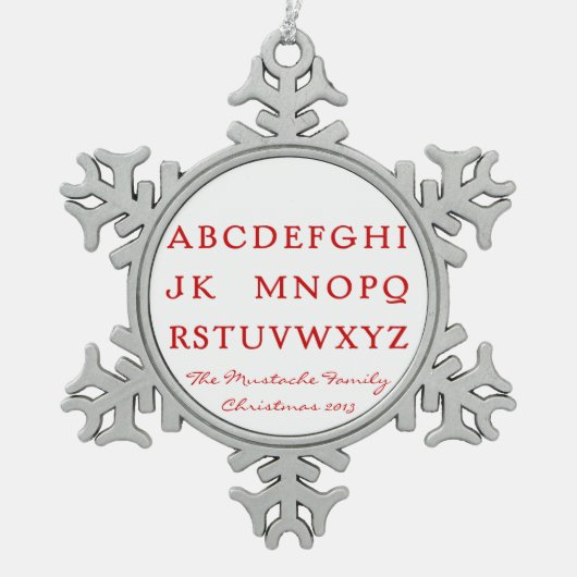 nr. L. "Joke" (noel) Tin Sneeuwvlok Ornament (Voorkant)