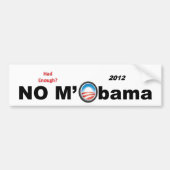 nr. M'Obama 2012 Bumpersticker (Voorkant)