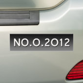 Nr. Obama 2012 NO.O.2012 Anti-Obama Bumpersticker (Op auto)