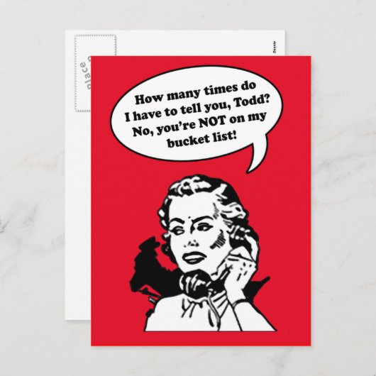 Nr, u is niet op Mijn Lijst van de Emmer! Grappig Feestdagenkaart (Voorkant / Achterkant)