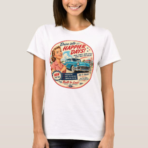 NRH Happier Days Vintage 1950s Americana Dames T-s T-shirt