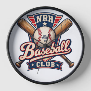 NRH-honkbalclub Vintage sporten wandklok