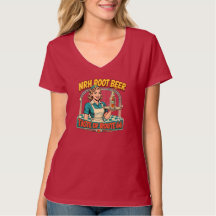 NRH Root Beer Route 66 Retro Diner V-hals dames T-