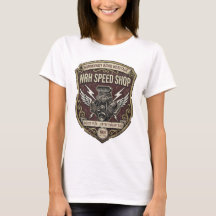 NRH Speed Shop Vintage Hot Rod Garage Dames T-shir