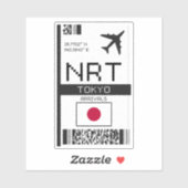 NRT Tokyo Boarding Pass - Japan Reizen Sticker (Vel)