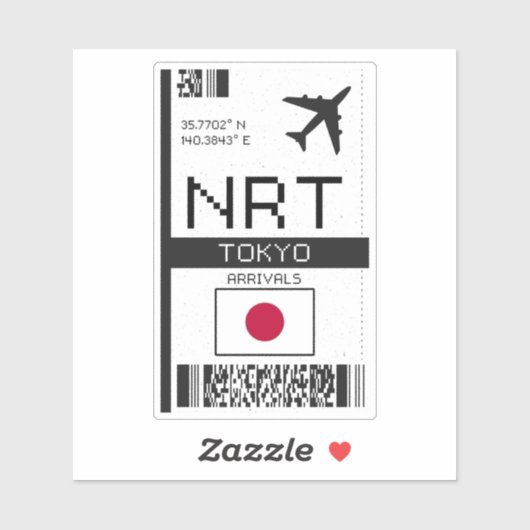NRT Tokyo Boarding Pass - Japan Reizen Sticker (Vel)