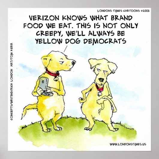 NSA Gele Hond Democraat Grappig Poster (Voorkant)