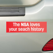 NSA houdt van Uw onderzoeksgeschiedenis Bumpersticker (Op auto)