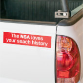 NSA houdt van Uw onderzoeksgeschiedenis Bumpersticker (Op Truck)