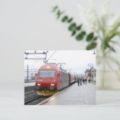 NSB Elektrische locomotief EL 18 bij Lillehammer Briefkaart (Staand voorkant)