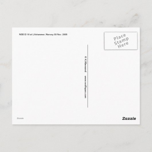 NSB Elektrische locomotief EL 18 bij Lillehammer Briefkaart (Achterkant)