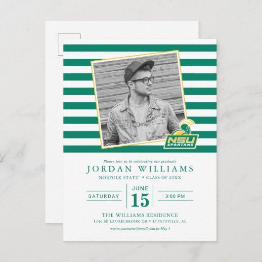 NSU Spartans Afgestudeerd Aankondigingskaart (Voorkant / Achterkant)