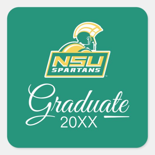 NSU Spartans Afstuderen Vierkante Sticker (Voorkant)