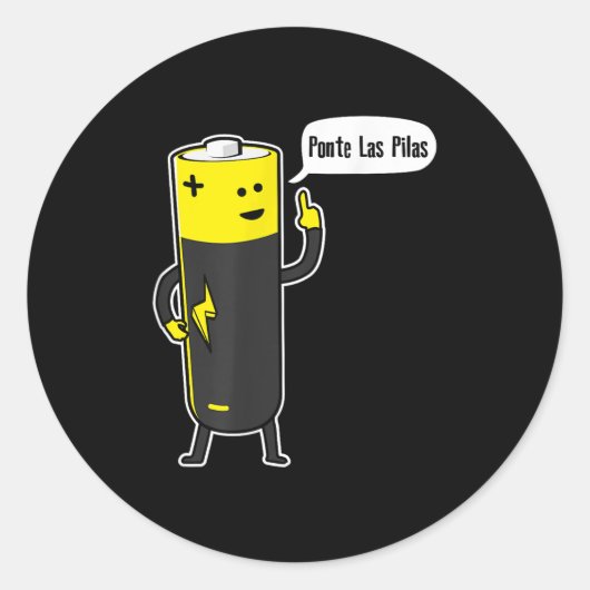 Nte Las Las Battery Motivational  Ronde Sticker (Voorkant)