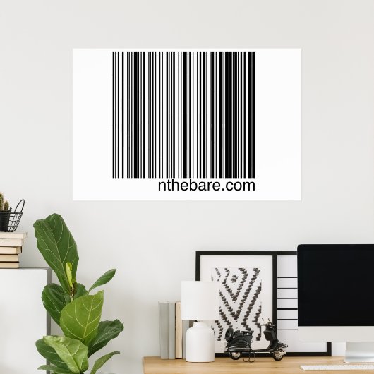 nthebare.com barcode poster (Thuiskantoor)