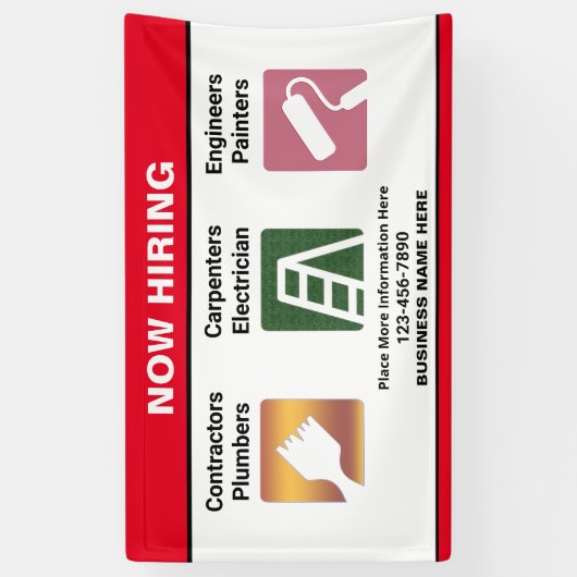 Nu Aangepaste bannerteken voor bedrijfsnaam huren Spandoek (Verticaal)