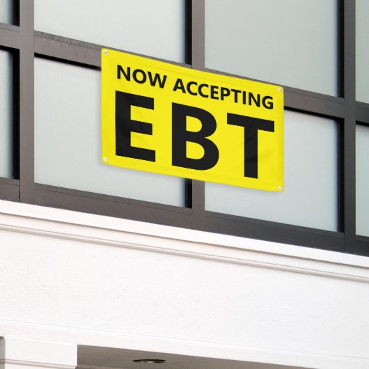 Nu accepteren wij EBT Convenience Corner Store Spandoek (Buitenkant Gebouw)