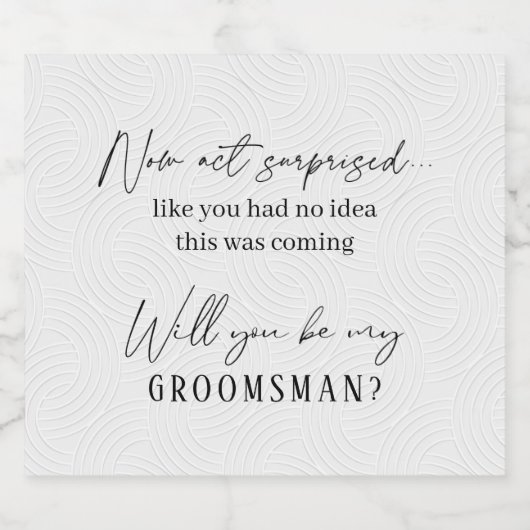 Nu Act Verbaasd Bridal Party Voorstel Bier Etiket (Enkel label)