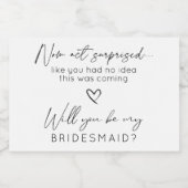 Nu Act Verbaasd Bridal Party voorstel sprankelend Sparkling Wijnetiket (Enkel label)