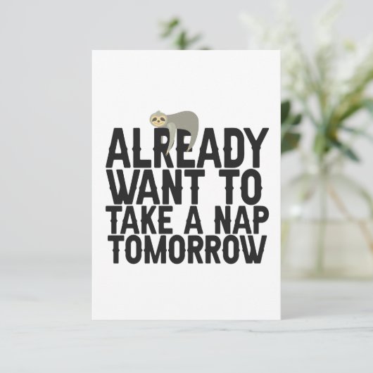 Nu al een Nap Morgenavond. Bedankkaart (Staand voorkant)
